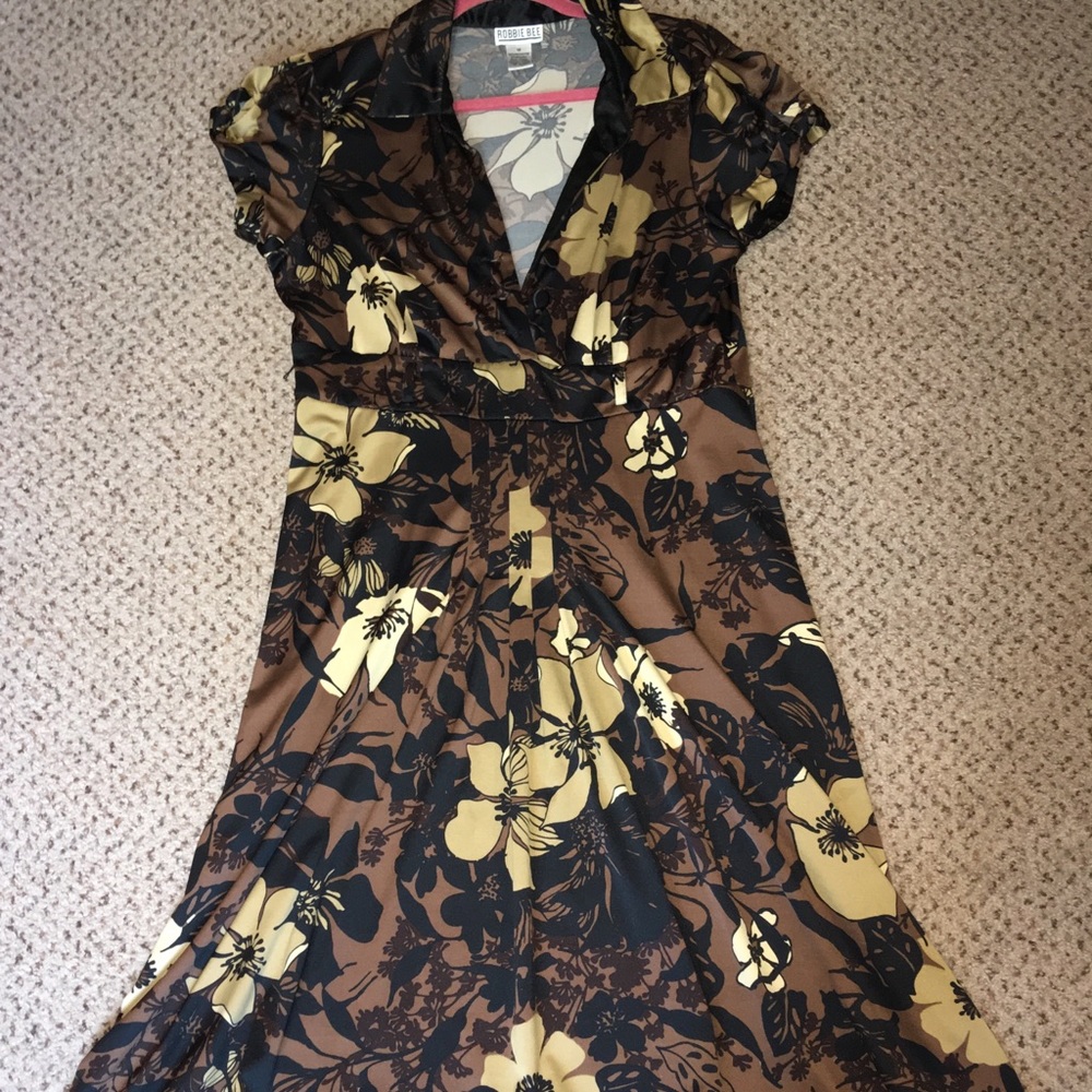 Floral Brown and gold dress